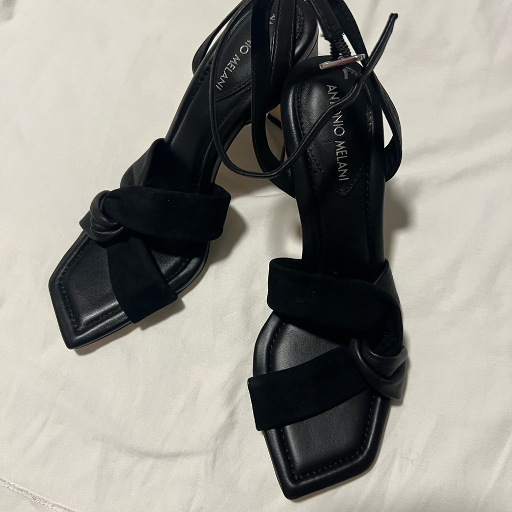ANTONIO MELANI Black Strappy Heels